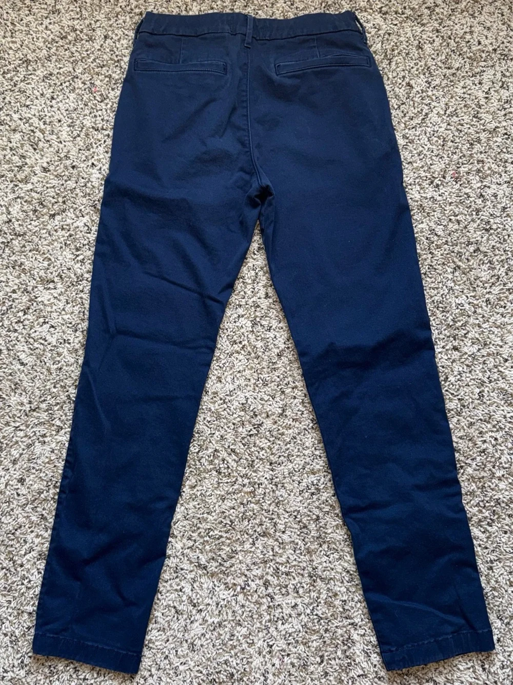 Abercrombie Kids Navy Blue Straight Chino Pants Adjustable Waist Size 15/16 Long